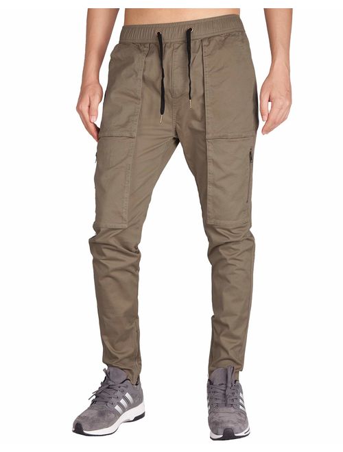 ITALY MORN Men's Tapered Cargo Pants Casual Military Work