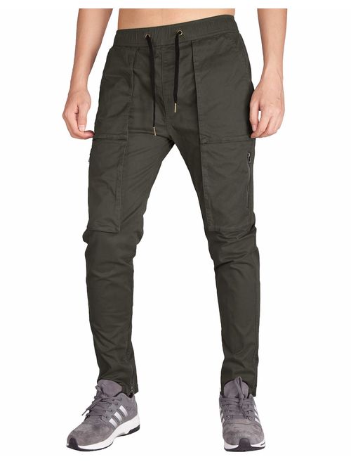 ITALY MORN Men's Tapered Cargo Pants Casual Military Work