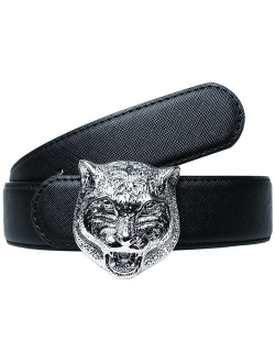 Yuangu Men's Big Tiger Buckle 38-mm Italian Leather Belt