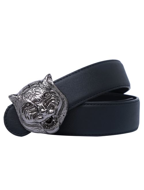 Yuangu Men's Big Tiger Buckle 38-mm Italian Leather Belt