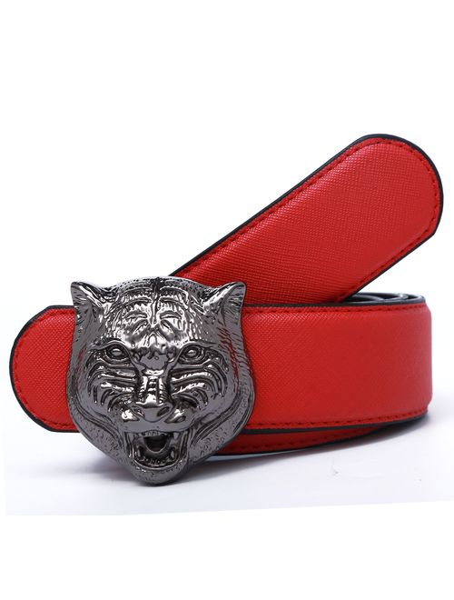 Yuangu Men's Big Tiger Buckle 38-mm Italian Leather Belt