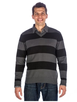 Noble Mount Men's 100% Cotton V-Neck Essential Sweater