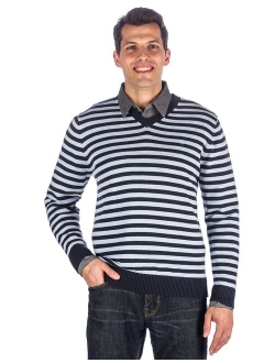 Noble Mount Men's 100% Cotton V-Neck Essential Sweater