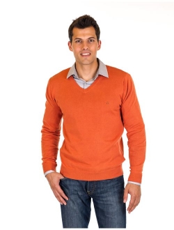 Noble Mount Men's 100% Cotton V-Neck Essential Sweater