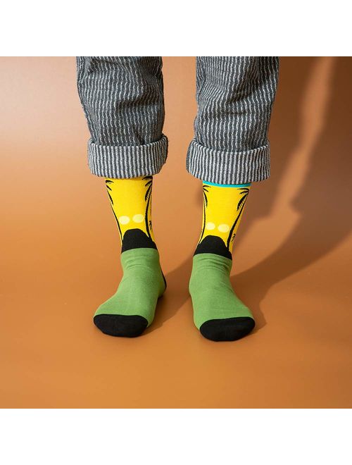 Men's Fun Dress Socks Patterned Crew Colorful Funky Fancy Novelty Funny Casual Socks for Men