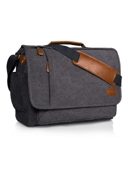 Estarer Canvas Leather Laptop School Messenger Bag Briefcase