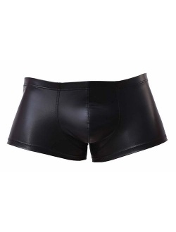 TESOON Mens Imitation Leather Underwear Sexy Boxer Briefs