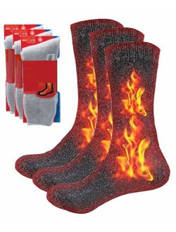 Set of 3 Thermal Socks for Men- Heated Winter Socks for Cold Weather Protection - Warm Insulated Socks for Winter