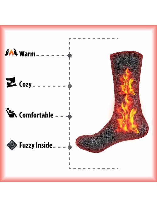 Set of 3 Thermal Socks for Men- Heated Winter Socks for Cold Weather Protection - Warm Insulated Socks for Winter