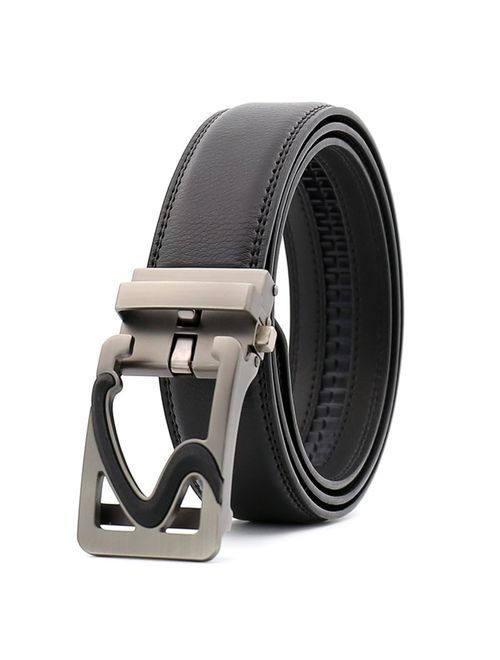 Chemstar Men's Dress Comfort Genuine Click BeltAdjustable Leather Belt 27-46"