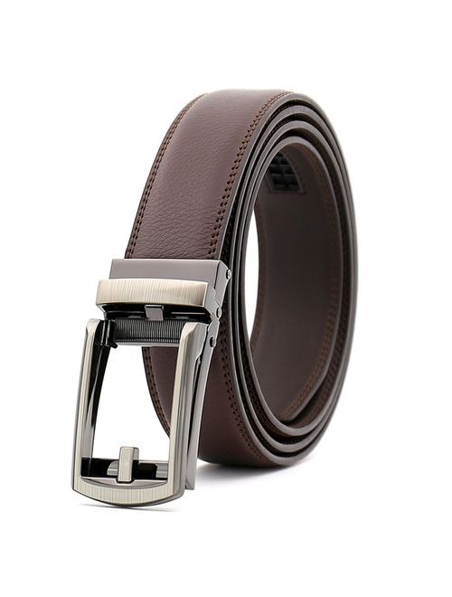 Chemstar Men's Dress Comfort Genuine Click BeltAdjustable Leather Belt 27-46"