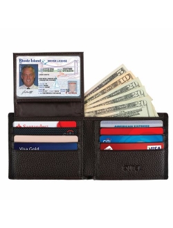 Wallet for Men-Genuine Leather RFID Blocking Slim Bifold Stylish With ID Window