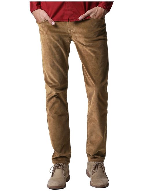 Match Men's Slim-Tapered Flat Front Casual Corduroy Pants #8052