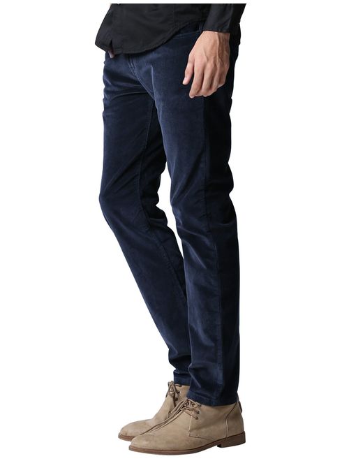 Match Men's Slim-Tapered Flat Front Casual Corduroy Pants #8052