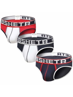 Men's Briefs Underwear 3-Pack Mesh Breathable Low Rise Soft Summer Brief