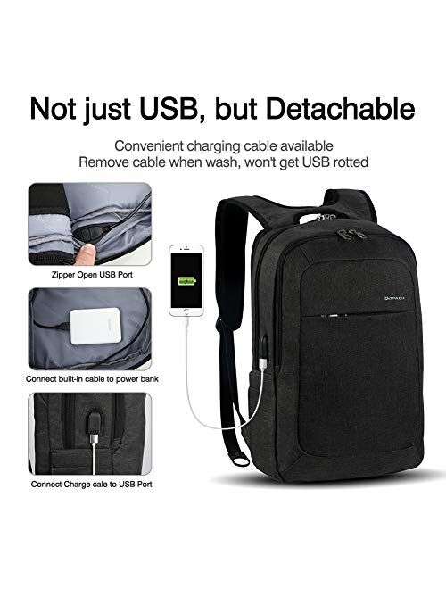 Slim Business Laptop Backpack USB Anti Thief/Tear Travel Computer Backpack