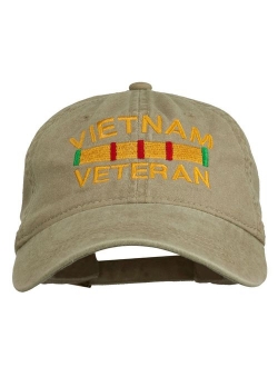 e4Hats.com Vietnam Veteran Embroidered Pigment Dyed Brass Buckle Cap