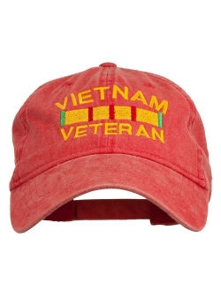 e4Hats.com Vietnam Veteran Embroidered Pigment Dyed Brass Buckle Cap