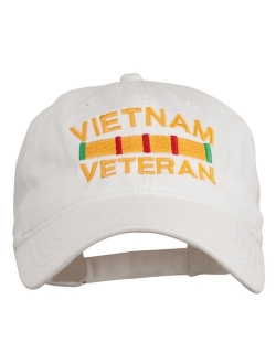 e4Hats.com Vietnam Veteran Embroidered Pigment Dyed Brass Buckle Cap