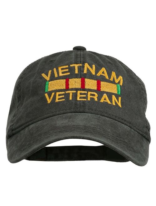 e4Hats.com Vietnam Veteran Embroidered Pigment Dyed Brass Buckle Cap