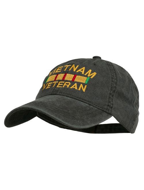 e4Hats.com Vietnam Veteran Embroidered Pigment Dyed Brass Buckle Cap