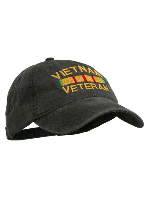 e4Hats.com Vietnam Veteran Embroidered Pigment Dyed Brass Buckle Cap