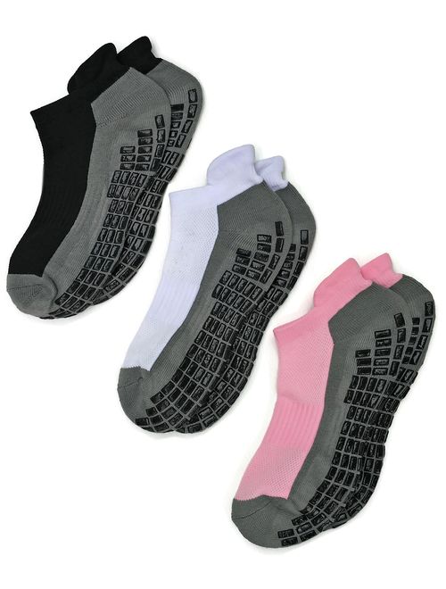 RATIVE Super Grips Anti Slip Non Skid Yoga Hospital Socks for Adults Men Women