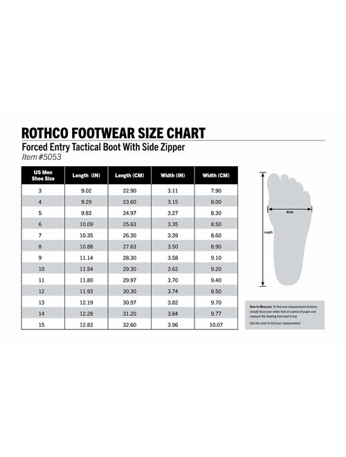 Rothco Forced Entry Tactical Boot with Side Zipper / 8"