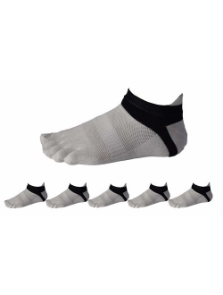 Men Cotton Low Cut Toe Socks 5 Finger No Show Mesh Wicking 6 Pack 9 Pack