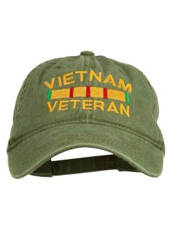 e4Hats.com Vietnam Veteran Embroidered Pigment Dyed Brass Buckle Cap - Olive OSFM