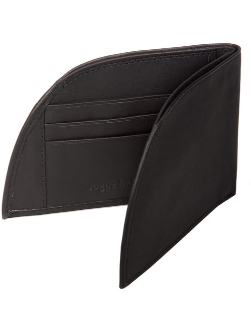 Front Pocket Men's Leather Wallet - Patented Design With ID And 6 Card Slots