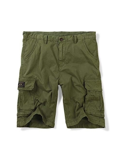 OCHENTA Men's Cotton Lesuire Multi Pockets Cargo Shorts