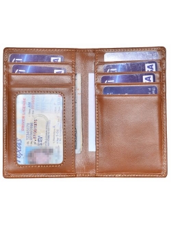 Slim Thin ID/Credit Card Holder RFID Genuine Leather Bifold Front Pocket Wallet