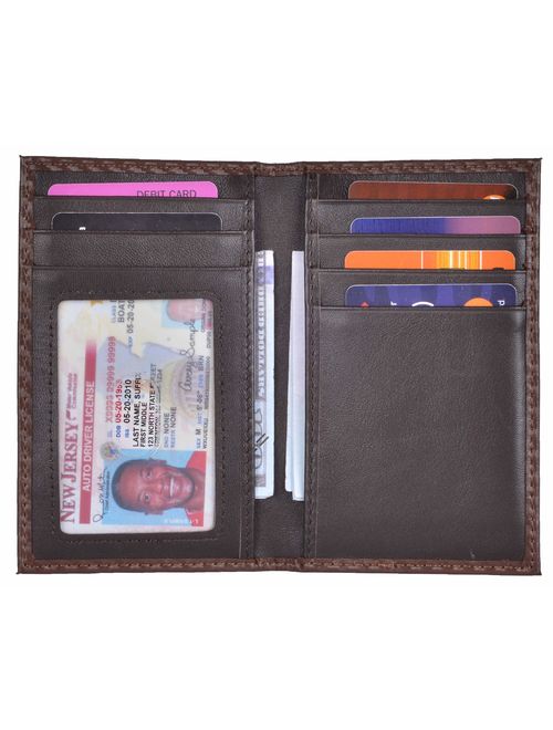 Slim Thin ID/Credit Card Holder RFID Genuine Leather Bifold Front Pocket Wallet