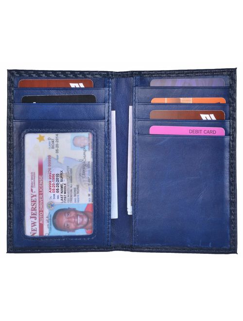 Slim Thin ID/Credit Card Holder RFID Genuine Leather Bifold Front Pocket Wallet