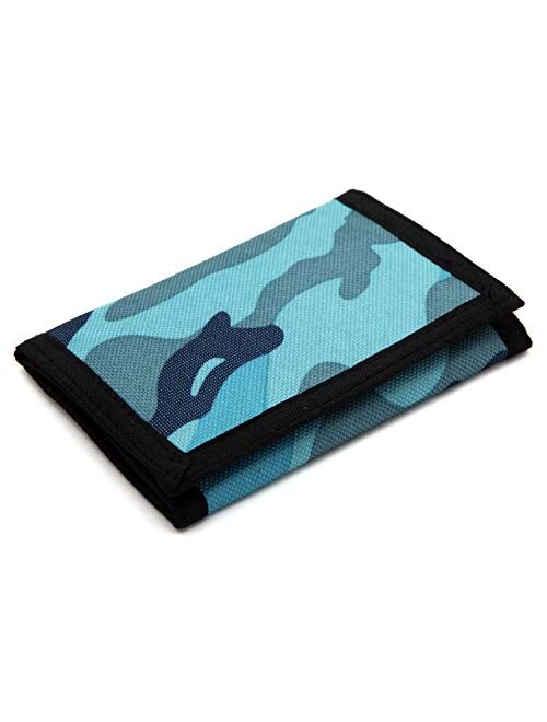 RFID Wallet Camouflage Wallet Nylon Trifold Wallets for Men,Mini Trifold Coin Purse with Zipper for Kids