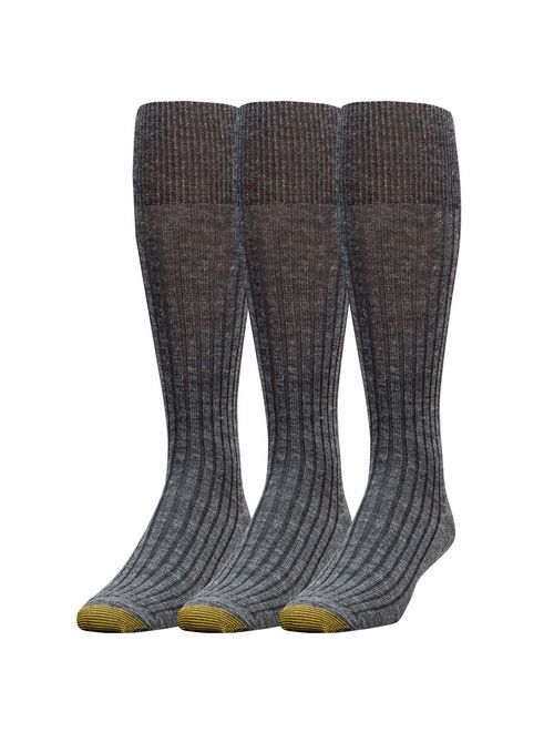 Gold Toe Men's Windsor Wool-Blend Over-The-Calf Dress Sock (Three-Pack)