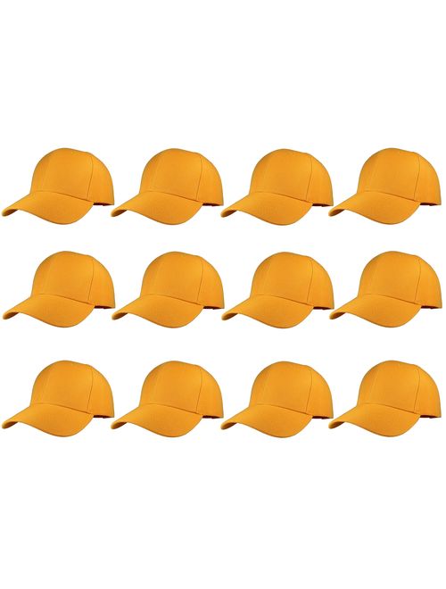 Gelante Plain Blank Baseball Caps Adjustable Back Strap Wholesale LOT 12 PC'S