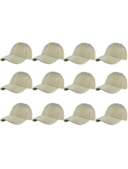 Gelante Plain Blank Baseball Caps Adjustable Back Strap Wholesale LOT 12 PC'S