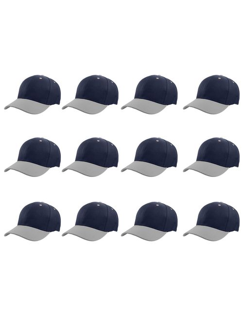 Gelante Plain Blank Baseball Caps Adjustable Back Strap Wholesale LOT 12 PC'S