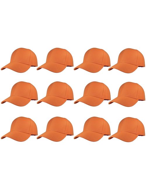 Gelante Plain Blank Baseball Caps Adjustable Back Strap Wholesale LOT 12 PC'S