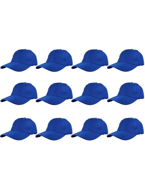 Gelante Plain Blank Baseball Caps Adjustable Back Strap Wholesale LOT 12 PC'S