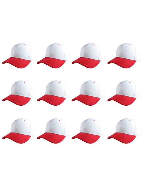 Gelante Plain Blank Baseball Caps Adjustable Back Strap Wholesale LOT 12 PC'S