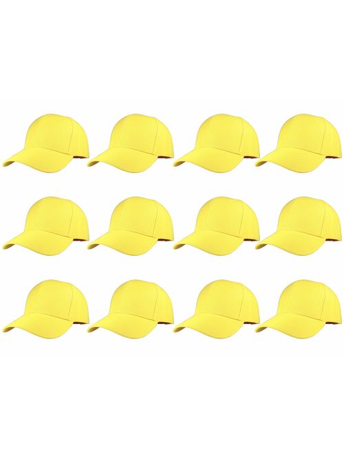 Gelante Plain Blank Baseball Caps Adjustable Back Strap Wholesale LOT 12 PC'S