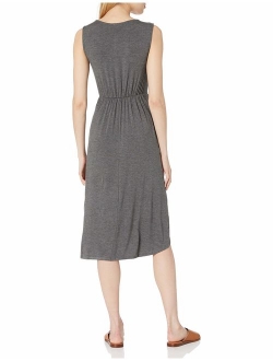 Amazon Brand - Daily Ritual Women's Jersey Sleeveless Gathered Dress