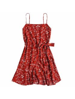 Women's Mini Dress Spaghetti Straps Sleeveless Boho Beach Dress