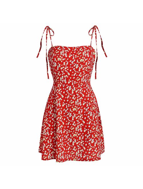 ZAFUL Women's Mini Dress Spaghetti Straps Sleeveless Boho Beach Dress