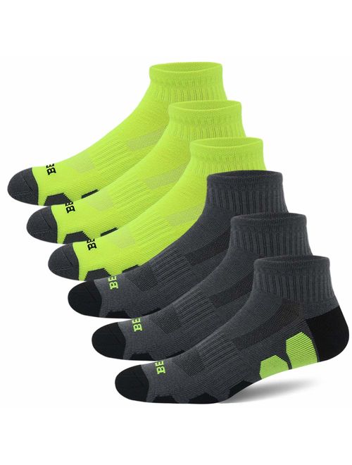 BERING Men's Performance Athletic Ankle Running Socks (6 Pack)