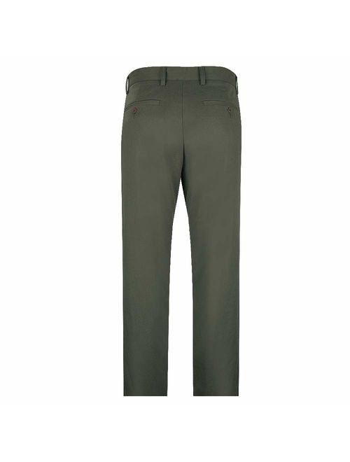 Havana Breeze Men's Stretchy Slim Fit Casual Pants, Dress Pants, Flat Front Trousers Inseam 32''