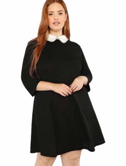 Women's Peter Pan Collar Short Tunic Dress